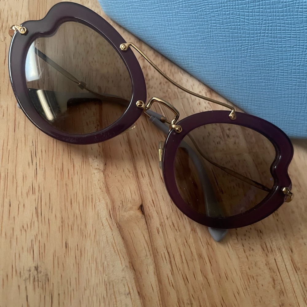 Purple Sunglasses with Gold Accents